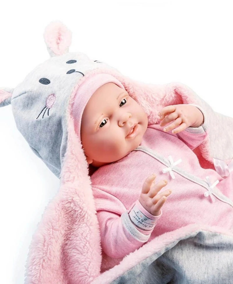 Jc Toys La Newborn Nursery 15.5" Baby Doll Bunting Bunny Gift Set, 9 Pieces
