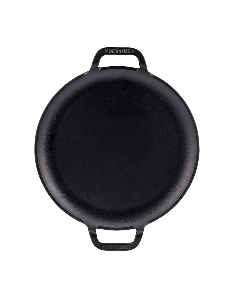 Victoria 10" Comal with 2 Side Handles, Seasoned