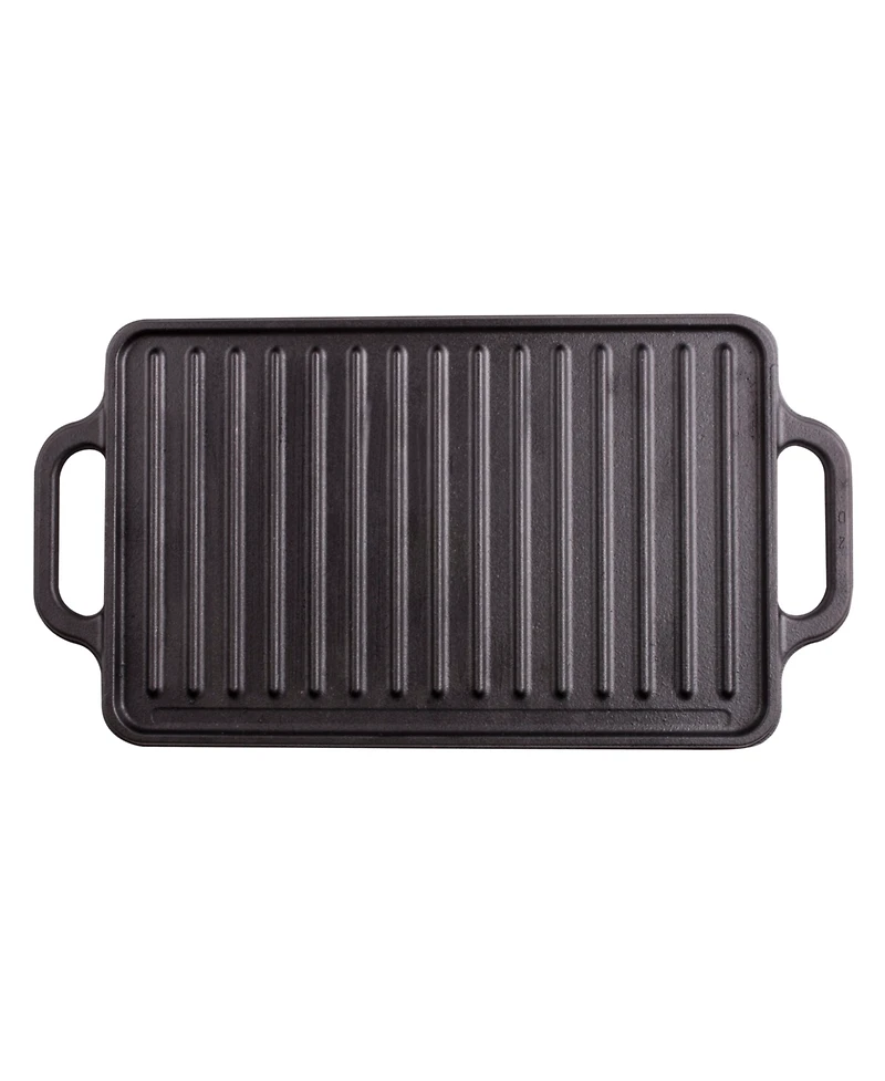 Victoria Rectangular 13" Cast Iron, Reversible Griddle Grill