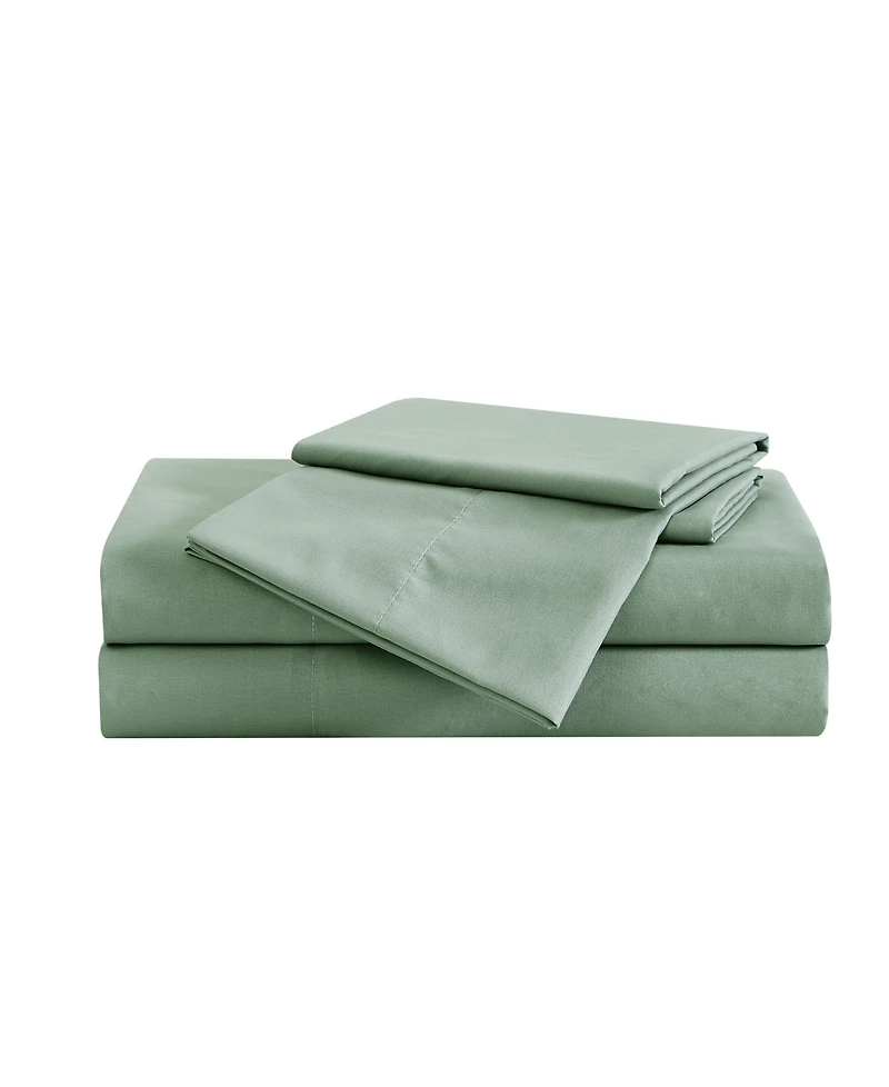 London Fog Garment Wash Solid 4 Piece Sheet Set