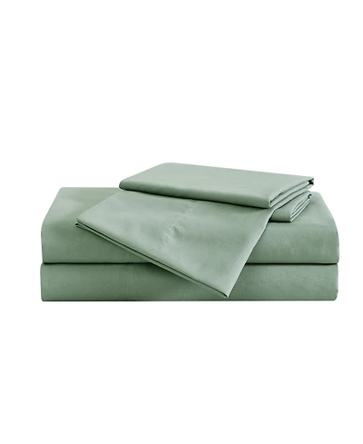 London Fog Garment Wash Solid 4 Piece Sheet Set