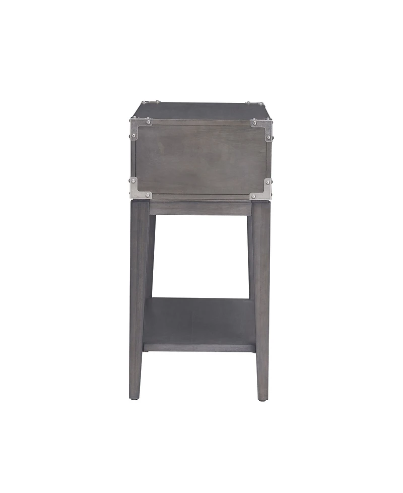 Leick Home Beckett Rustic Side Table, Anthracite, Pewter