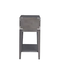 Leick Home Beckett Rustic Side Table, Anthracite, Pewter