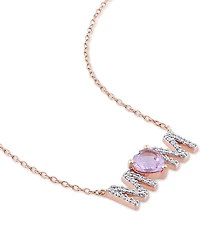 Rhodolite Garnet (4/5 ct. t.w.) & Diamond (1/10 Mom 18" Pendant Necklace 18k Gold-Plated Sterling Silver