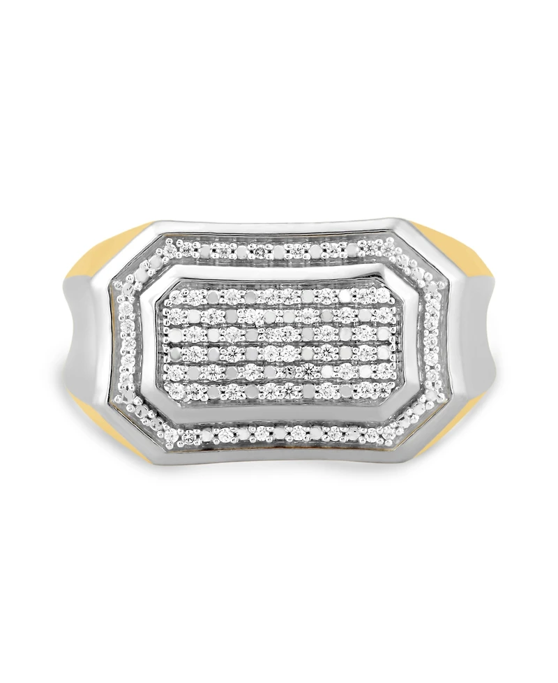 Men's Diamond Pave Cluster Ring (1/5 ct. t.w.) in Sterling Silver & 18k Gold-Plate