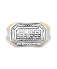 Men's Diamond Pave Cluster Ring (1/5 ct. t.w.) in Sterling Silver & 18k Gold-Plate