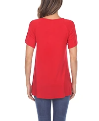 Women's Crisscross Cutout Short Sleeve Top