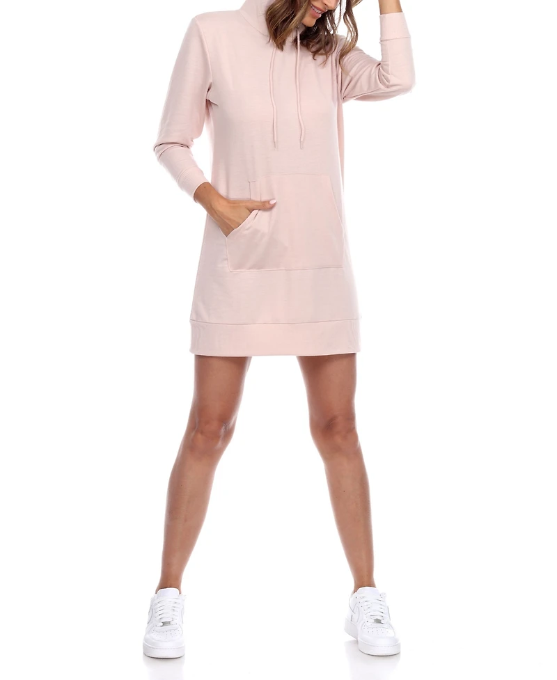 White Mark Women's Hoodie Sweatshirt Dress
