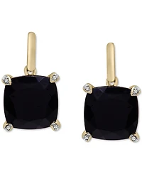 Onyx & Diamond Accent Drop Earrings in 14k Gold-Plated Sterling Silver
