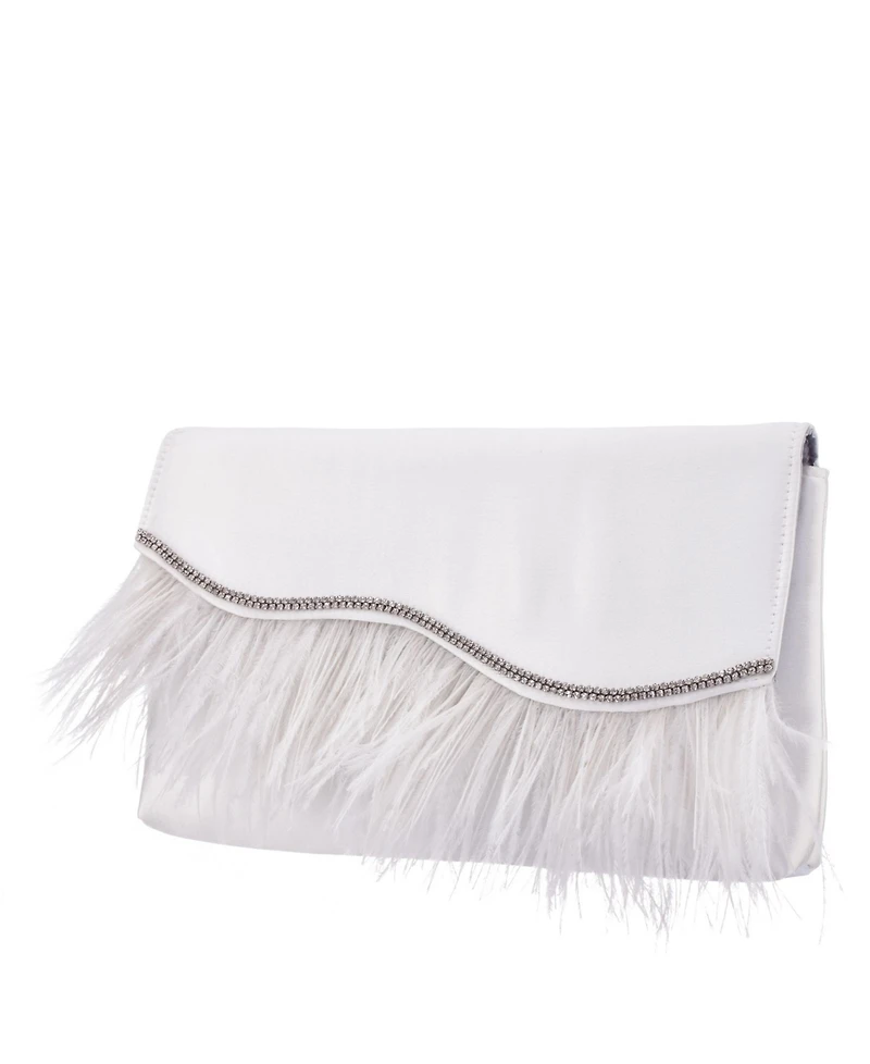 Women's Feather Flap Clutch