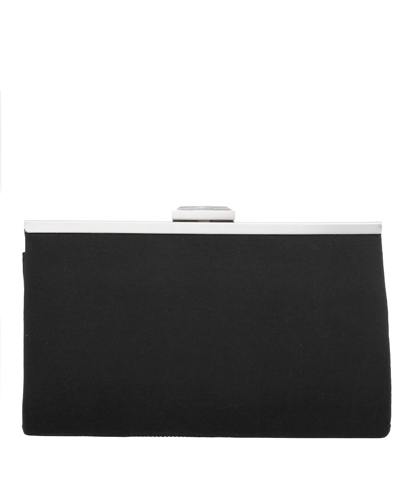 Women's Pleated Stain Crystal Frame Clutch