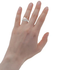 Cultured Freshwater Pearl (8mm) & Diamond Accent Ring in Sterling Silver