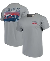 Men's Gray Ole Miss Rebels Comfort Colors Campus Scenery T-shirt