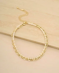 Ettika Beaded Freshwater Pearl Chain Necklace Set