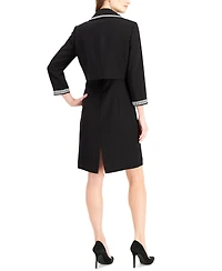 Tahari Asl Beaded Dress Suit