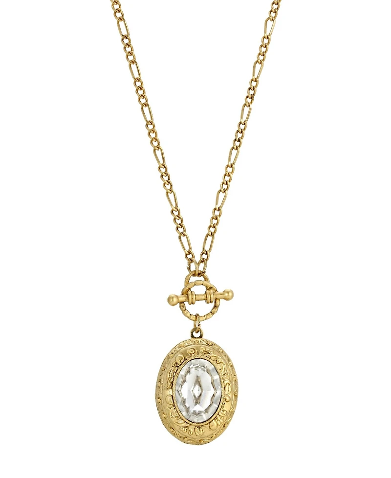 2028 Crystal Stone Flower Design Locket Necklace