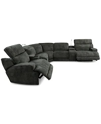 Sebaston -Pc. Fabric Sectional with 2 Power Motion Recliners and Usb Consoles