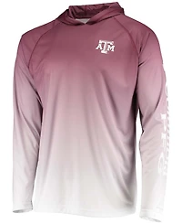 Men's Maroon Texas A M Aggies Terminal Tackle Omni-Shade Upf 50 Long Sleeve Hooded T-shirt