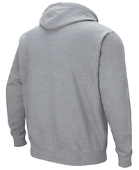 Men's Heathered Gray Indiana Hoosiers Arch Logo 3.0 Pullover Hoodie