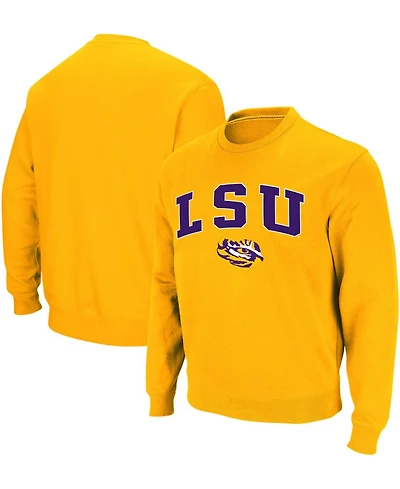 Colosseum Men's Lsu Tigers Arch & Logo Crew Neck Sweatshirt