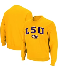 Colosseum Men's Lsu Tigers Arch & Logo Crew Neck Sweatshirt