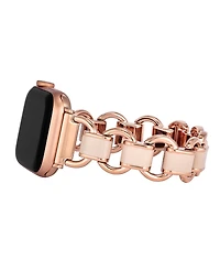 Anne Klein Women's Rose Gold-Tone Alloy Metal and Blush Enamel Link Bracelet designed for Apple Watch 42mm (Series 1-3 only) & 44/45/46/49mm (Ultra