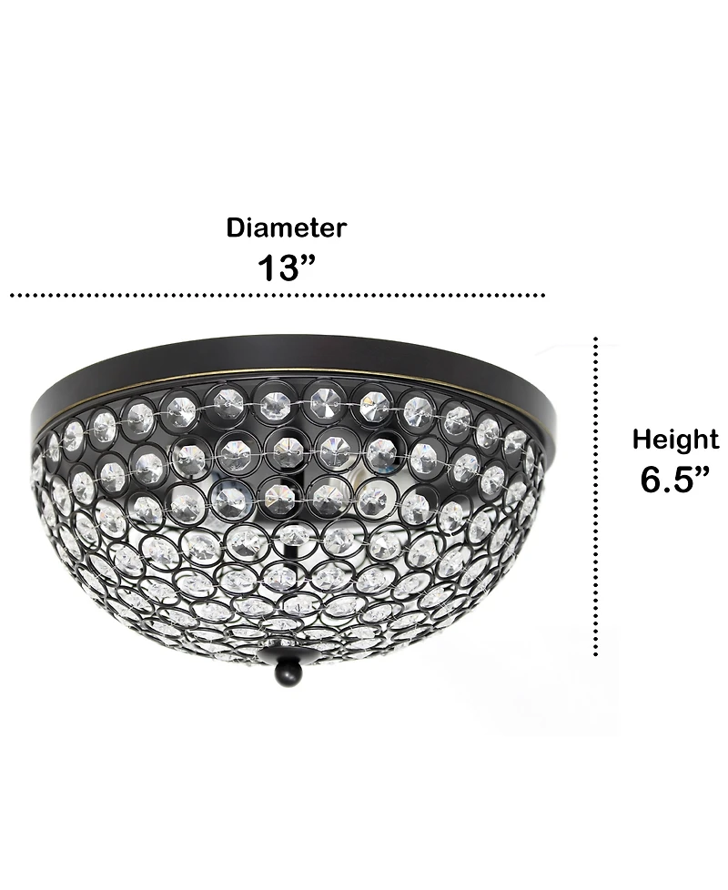 Lalia Home Crystal Glam 2 Light Ceiling Flush Mount