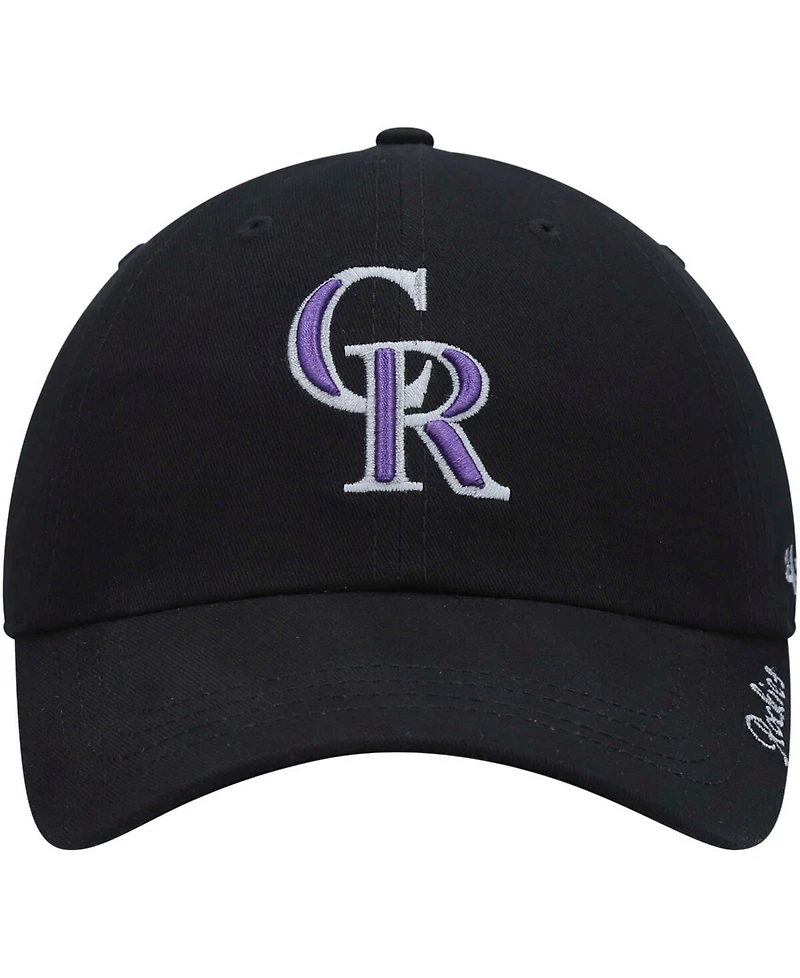 Women's Black Colorado Rockies Team Miata Clean Up Adjustable Hat