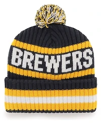 Men's Navy Milwaukee Brewers Bering Cuffed Knit Hat with Pom
