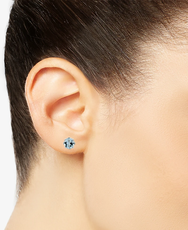 Rhodolite Garnet Stud Earrings (1-1/5 ct. t.w.) Sterling Silver (Also Opal, Citrine, White Topaz, Peridot, Aquamarine, and Amethyst)