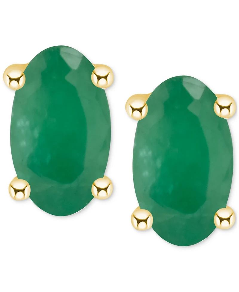 Sapphire Oval-Cut Stud Earrings (3/4 ct. t.w.) 14k Gold (Also Emerald, Ruby, & Tanzanite)