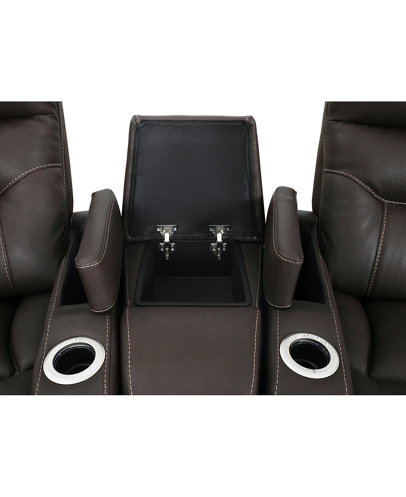 Jabarr 3-Pc. Beyond Leather Theater Seating with 1 Console, Created for Macy's