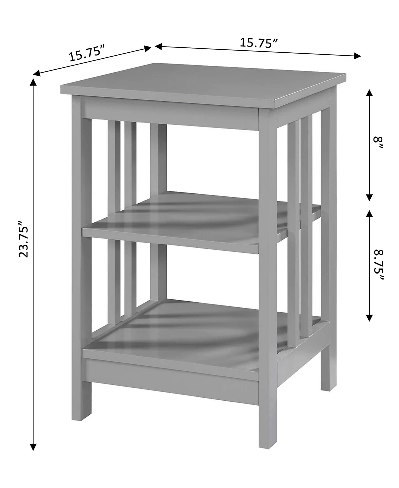 Mission End Table with Shelves