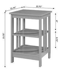Mission End Table with Shelves