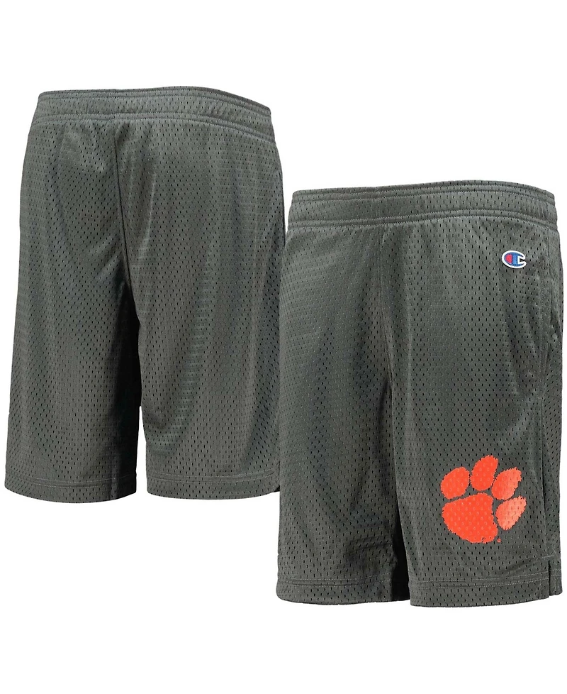 Big Boys and Girls Charcoal Clemson Tigers Classic Mesh Shorts