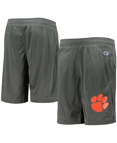 Big Boys and Girls Charcoal Clemson Tigers Classic Mesh Shorts