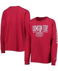 Big Boys and Girls Crimson Alabama Crimson Tide Basketball Long Sleeve T-shirt
