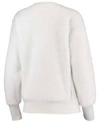 Women's White New England Patriots Milestone Tracker Pullover Sweatshirt