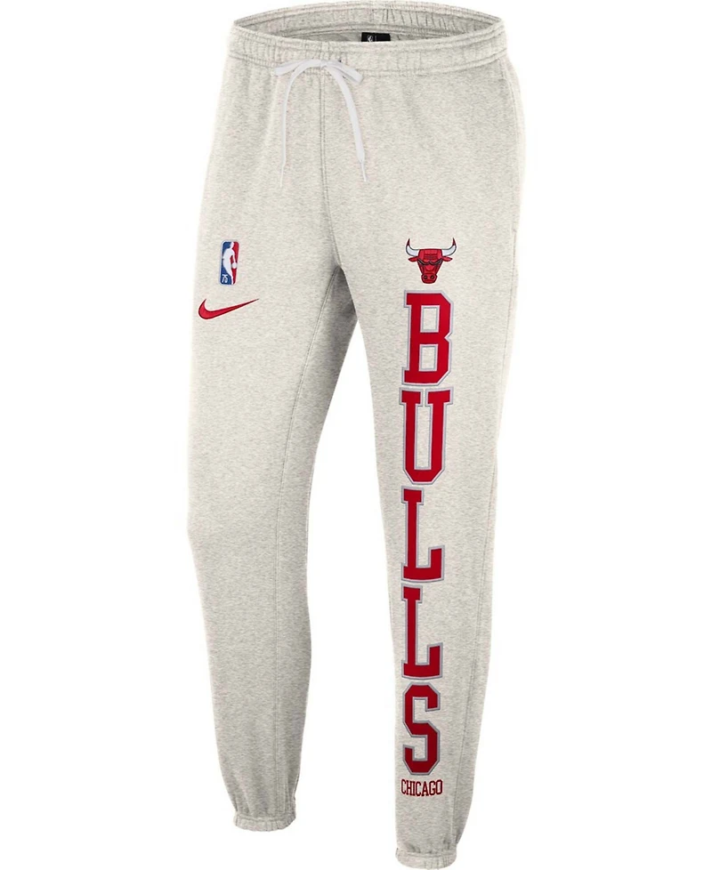 Men's Ash, Red Chicago Bulls 75Th Anniversary Courtside Fleece Pants