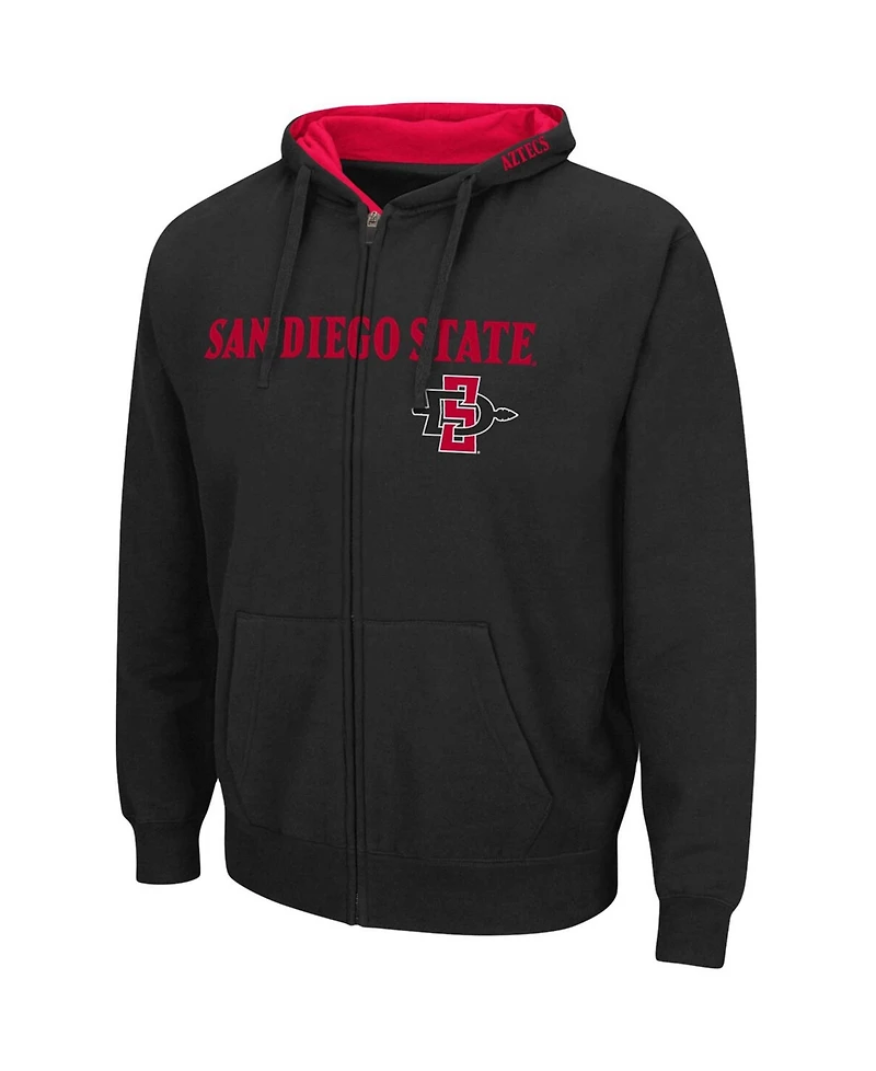 Men's Black San Diego State Aztecs Arch Logo 3.0 Full-Zip Hoodie