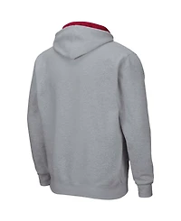 Men's Heathered Gray Indiana Hoosiers Arch Logo 3.0 Full-Zip Hoodie