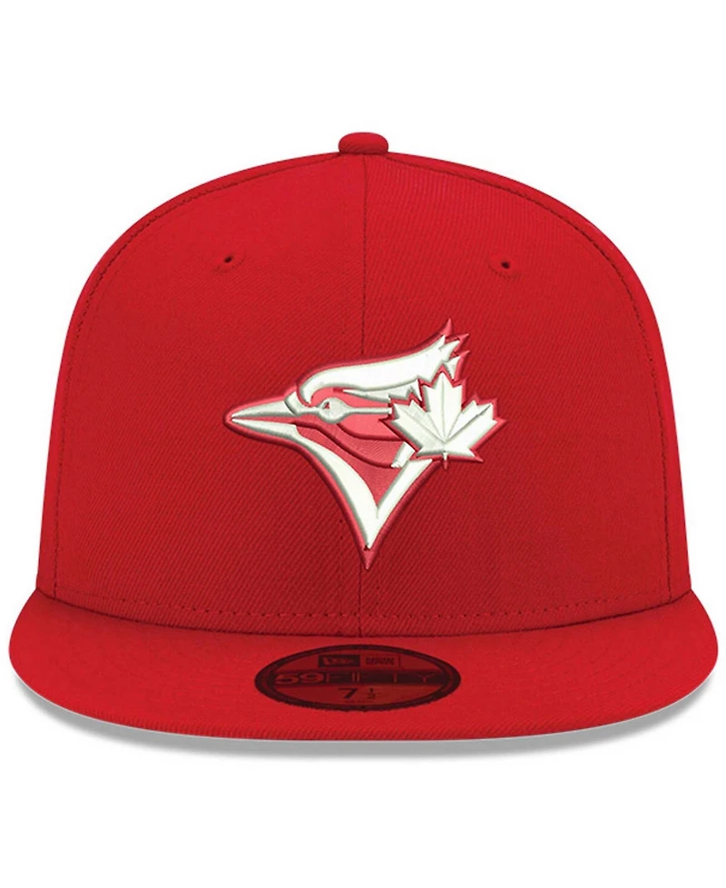 Men's Red Toronto Blue Jays Logo White 59FIFTY Fitted Hat