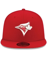 Men's Red Toronto Blue Jays Logo White 59FIFTY Fitted Hat