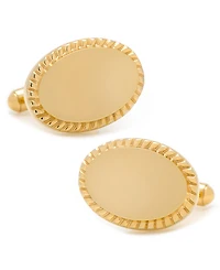 Cufflinks Inc. Ox and Bull Trading Co. Rope Border Oval Engravable Cufflinks