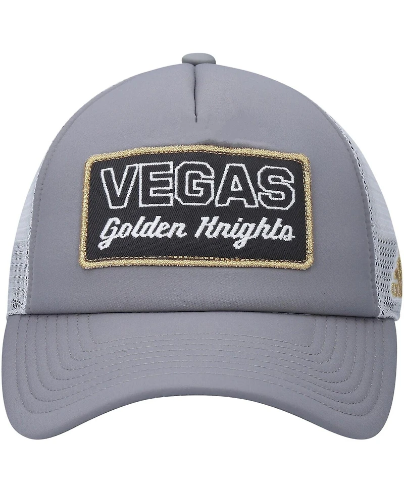 Men's Gray, White Vegas Golden Knights Locker Room Foam Trucker Snapback Hat