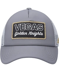 Men's Gray, White Vegas Golden Knights Locker Room Foam Trucker Snapback Hat