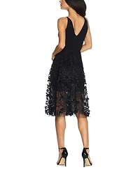 Dress the Population Darleen Deep-v Floral-Applique
