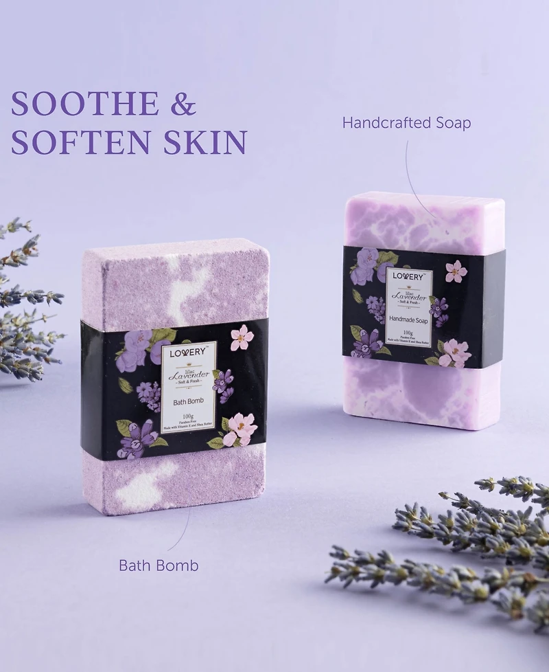 Lavender Lilac Bath Body Self Care Package Gift Basket, 12 Piece