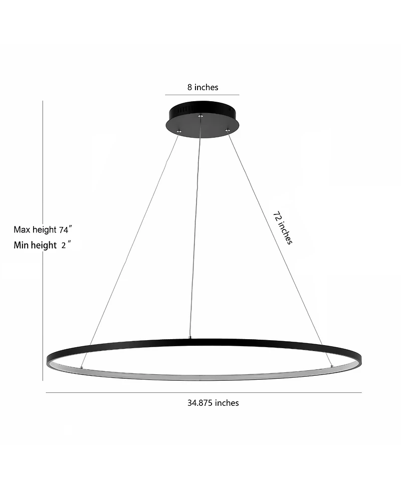 Circulo Round Modern Contemporary Led Integrated Chandelier