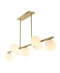 Luca Parisian 7-Light Modern Glam Iron Globe Linear Led Pendant